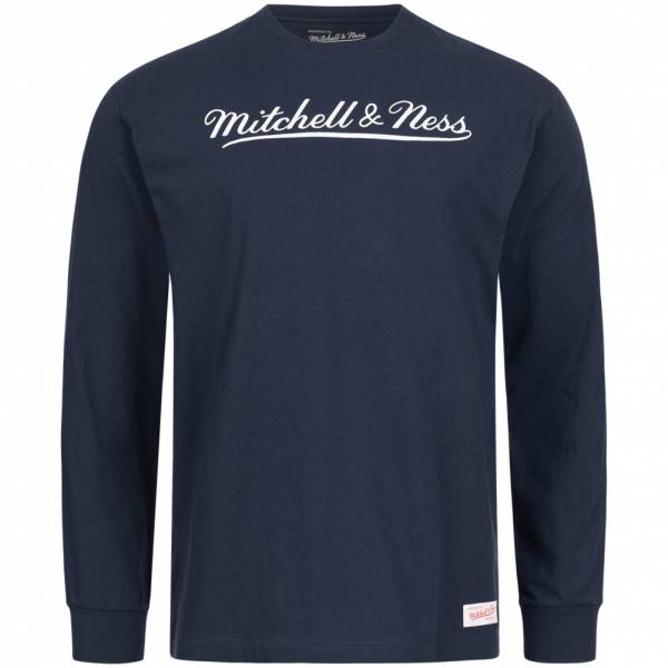 Mitchell & Ness Script Heren Shirt met lange mouw MN-BRA-SCRPTLOGOLST-BRA-NVYWHT