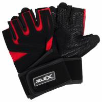 JELEX Power Premium Guantes de entrenamiento acolchados negro-rojo