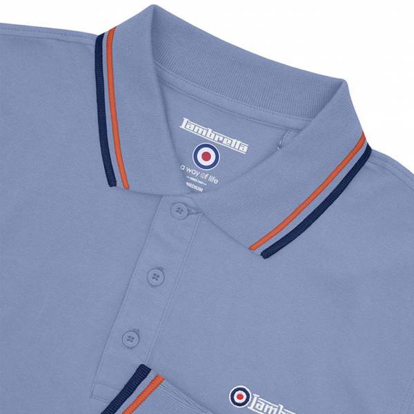 Lambretta Twin Tipped Hombre Polo de manga larga SS3224-GRIS ROJO/NVY