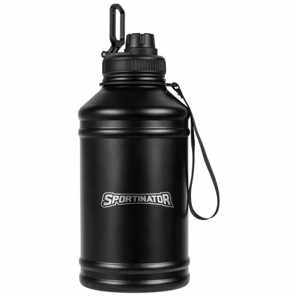 SPORTINATOR &quot;Hydrated&quot; Fitness acero inoxidable Botella 2,2l negro