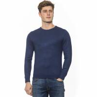 19V69 Versace 1969 Hombre Jersey de lana de cuello redondo 0007BLU