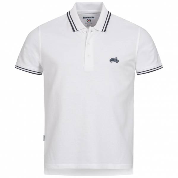 Lambretta Scooter Badge Tipped Herren Polo-Shirt SS9106-W/N