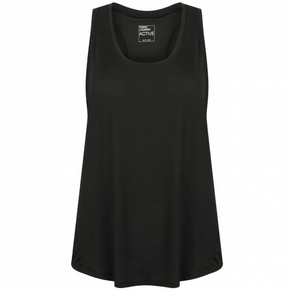 Tokyo Laundry Mancuso 2 Perforated Racer Back Damen Vest Top 3V10518 Black