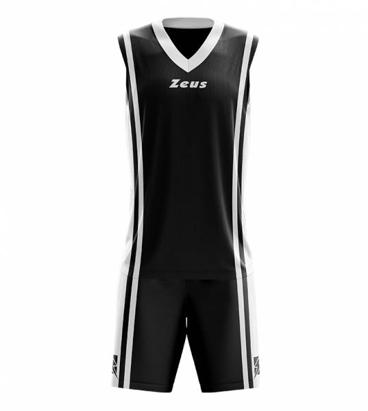 Zeus Kit Bozo Camiseta de baloncesto + Pantalones cortos 2 piezas nero/bianco
