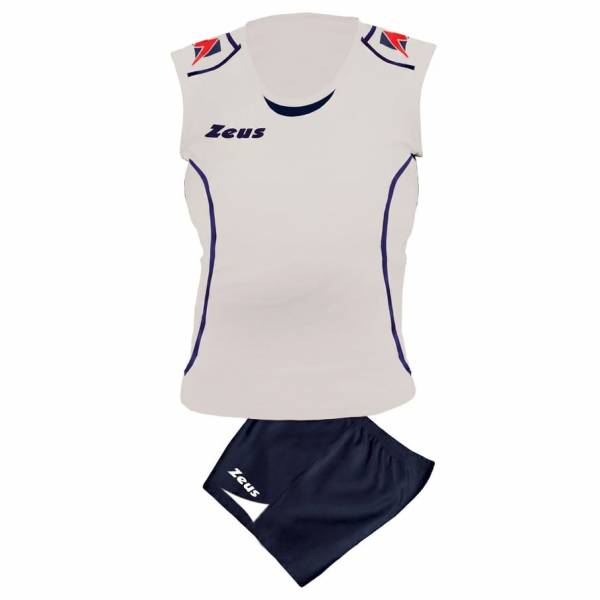 Zeus Kit Volley Fauno Donna Maglia + Shorts bianco/blu