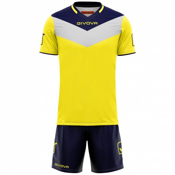 Givova Kit Campo Conjunto Camiseta + Pantalones cortos amarillo / azul marino