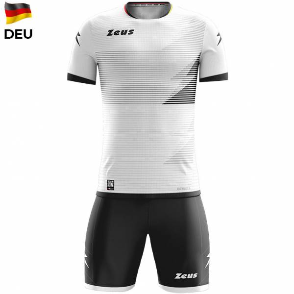 Zeus Mundial Teamwear Set Trikot mit Shorts weiß schwarz