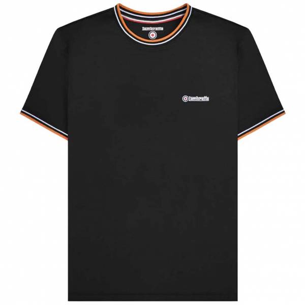 Lambretta Twin Tipped Pique Herren T-Shirt SS4008-BLK-wht-orange