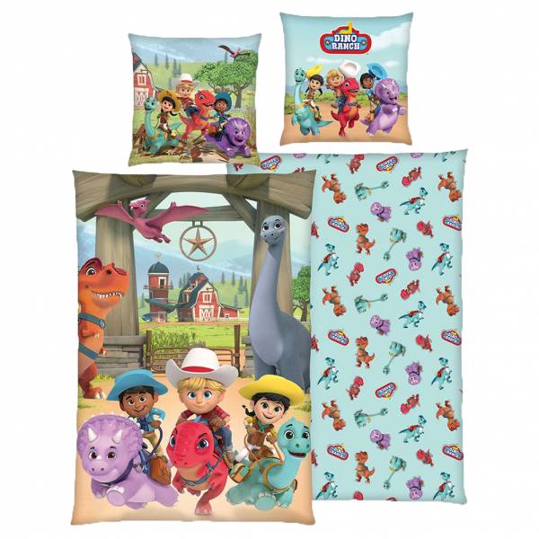 Dino Ranch Bettwäsche Set 135 x 200 cm + 80 x 80 cm 4434601050