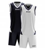 Zeus Kit Doblo Basketball Wende Trikot + Shorts blu/bianco