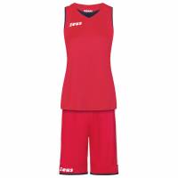 Zeus Kit Flora Mujer Camiseta de baloncesto con pantalones cortos rojo