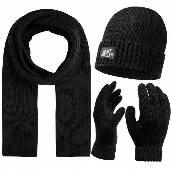 MONT EMILIAN &quot;Arcachon&quot; Set invernale da donna 3 pezzi nero