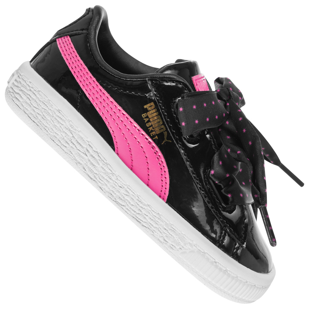 puma basket heart bambino nere