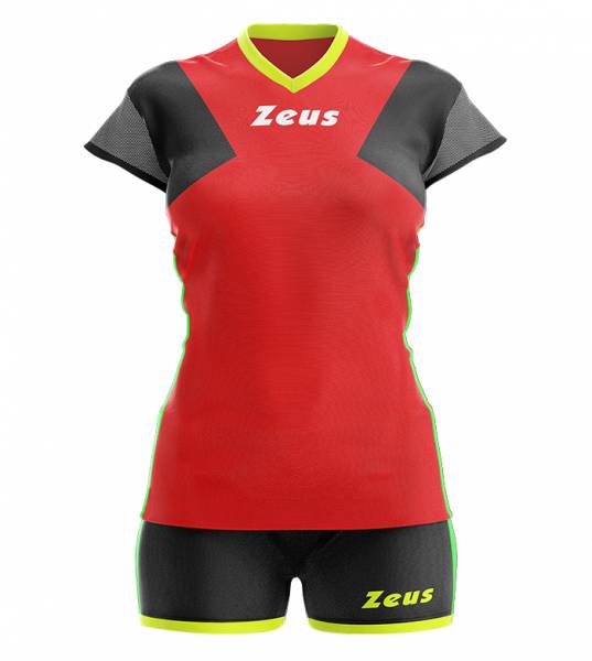 Zeus Kit Penelope Damen Sport Trikot + Shorts rosso/nero
