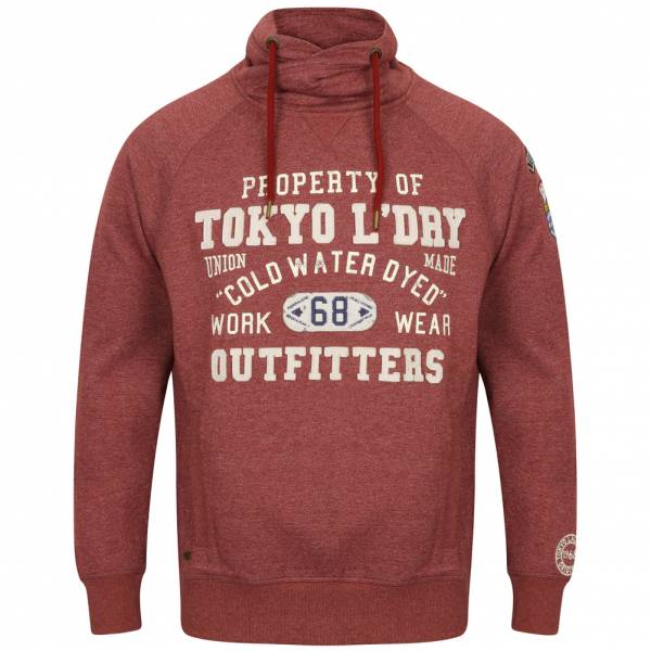 Tokyo Laundry Maplewood Funnel Neck Hoodie Herren Pullover 1D9596 Oxblood