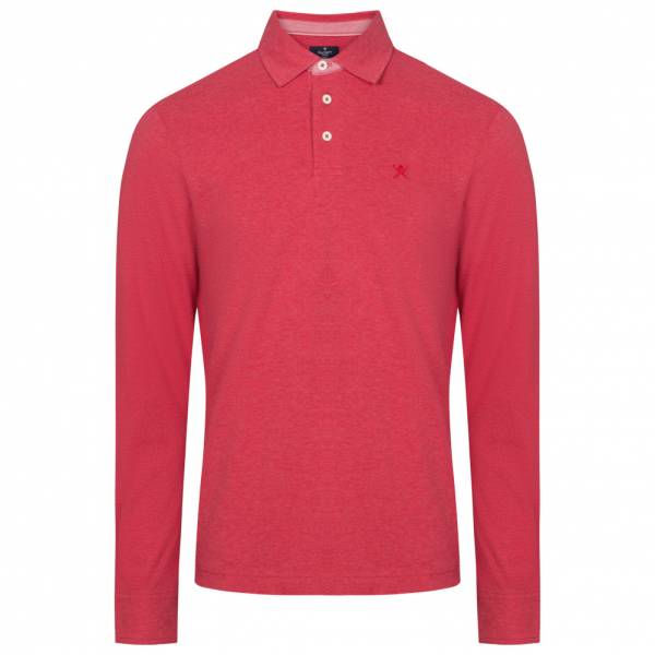 Hackett London Marl Knit Trim Herren Langarm Polo-Shirt HM550746-255