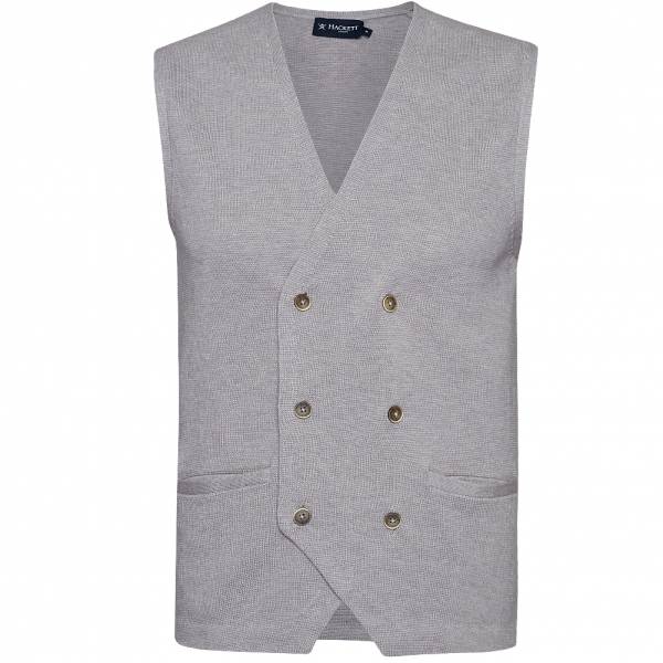 Hackett London Micro Stitch Double Mężczyźni Wełniana kamizelka HM702258-844