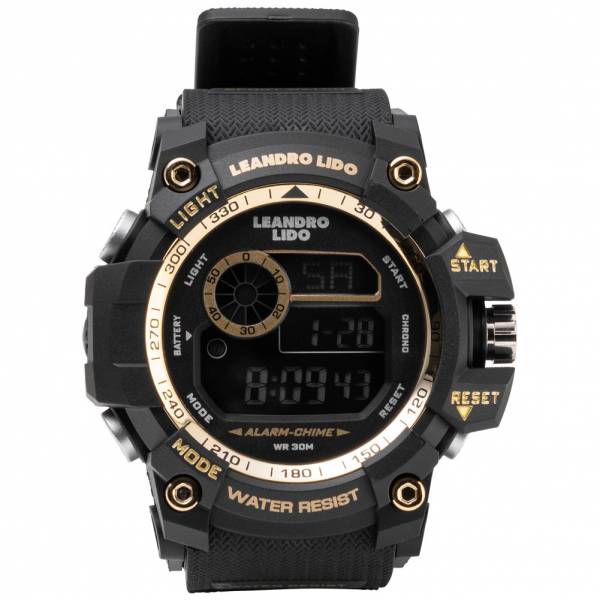 LEANDRO LIDO &quot;Genua&quot; Unisex Sports Watch black gold