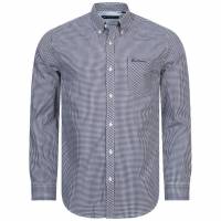 BEN SHERMAN Gingham Hombre Camisa de manga larga 0077859-MARINA