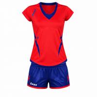 Zeus Kit Manila Donna Maglietta sportiva + Shorts rosso/blu