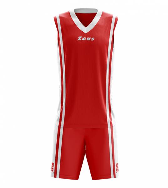 Zeus Kit Bozo Basketball Jersey + Shorts 2 pcs. rosso/bianco