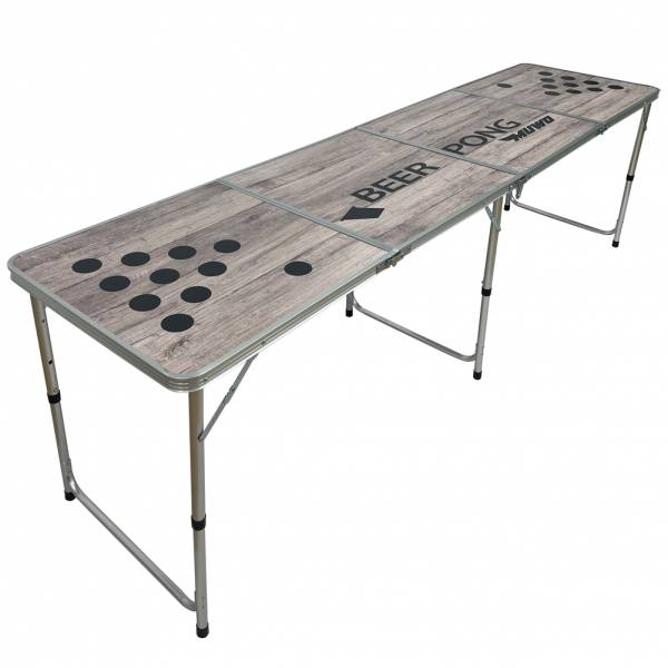 MUWO Wood Look Bierpong Tisch Set mit 22 Bechern