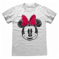 Mickey Mouse Disney Face & Red Bow Sketched Men T-shirt DIS08743TSC