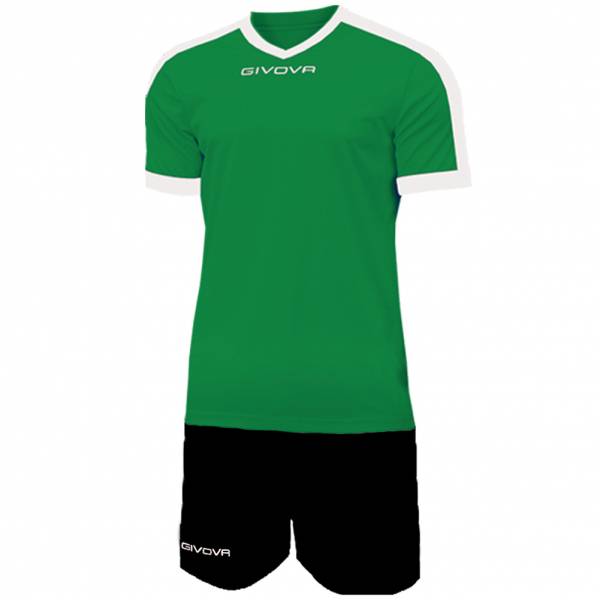 Givova Kit Revolution Maillot de football avec Short vert noir