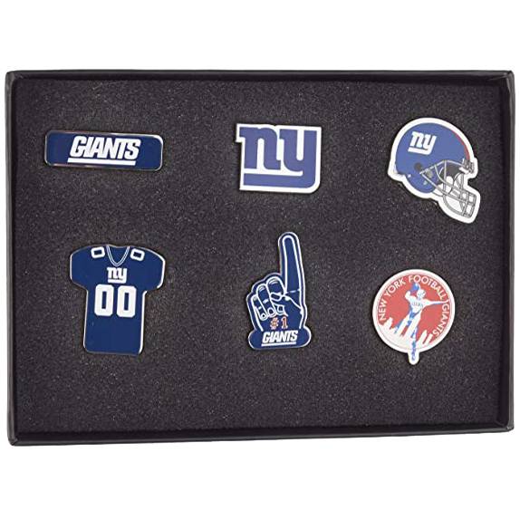 New York Giants NFL Metal Pin Badges Set of 6 BDNFL6SETNG