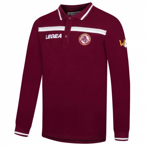 AS Livorno Calcio Legea Herren Langarm Polo-Shirt dunkelrot