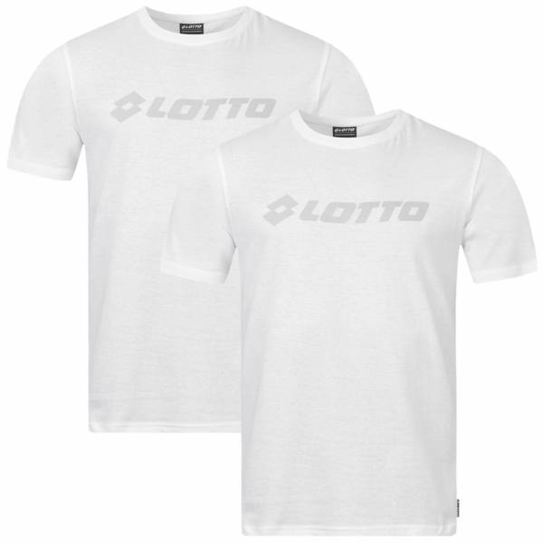 Lotto Duo Hombre Camiseta Pack de 2 blanco MDPX10008NET-Blanco