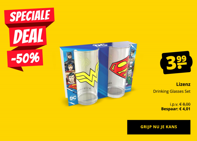 Lizenz Drinking Glasses Set slechts 3,99 €!