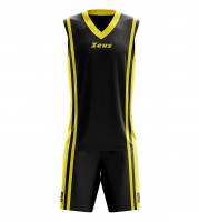 Zeus Kit Bozo Camiseta de baloncesto + Pantalones cortos 2 piezas. Negro/giallo