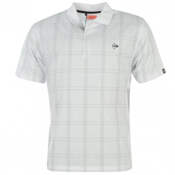 Dunlop Golf Tour Herren Polo-Shirt kariert weiß