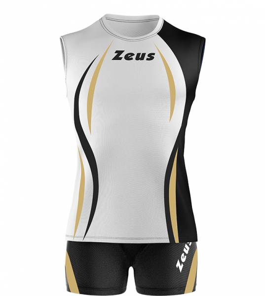 Zeus Kit Klima Donna Maglietta sportiva + Shorts bianco/nero