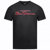BEN SHERMAN Flocked Logo Hombre Camiseta 0076268-NEGRO