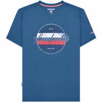 Lambretta Vintage Print Mężczyźni T-shirt SS1010-DK NIEBIESKI