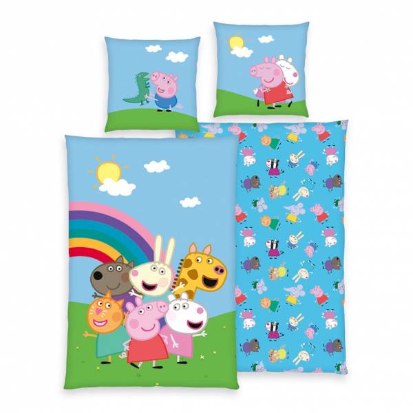 Świnka Peppa Pościel Zestaw 135 x 200 cm + 80 x 80 cm 4486424050998