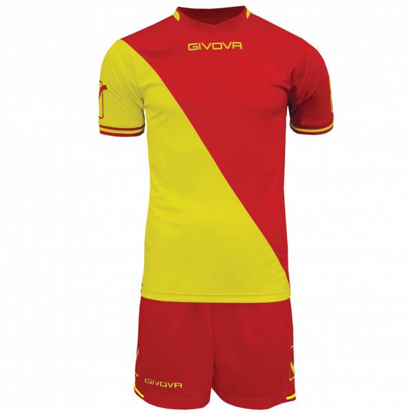 Givova Craft Fußball Set Trikot mit Shorts Kit rot/gelb