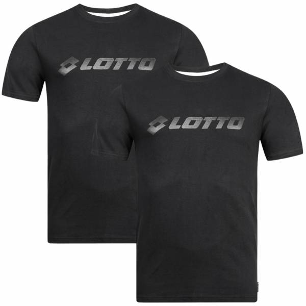 Lotto Duo Hombre Camiseta Pack de 2 negro MDPX10008NET-Negro
