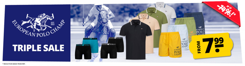 EUROPEAN POLO CHAMP Triple Sale from 7,99 €