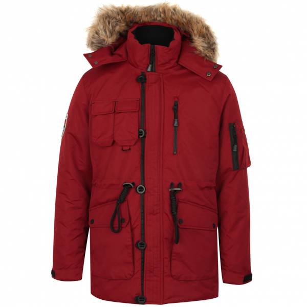 Tokyo Laundry Helga Herren Parka Winterjacke 1J11338 Cherry Red