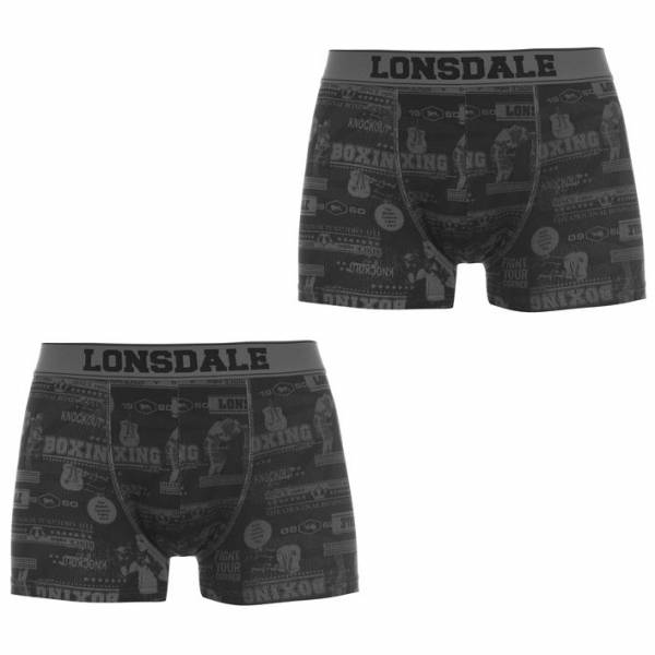 Lonsdale Boxershorts 2 St. Boxing grau