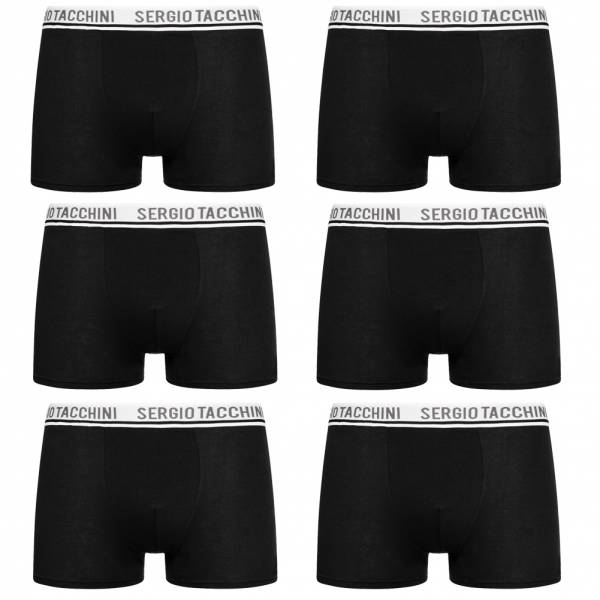Sergio Tacchini Herren Boxershorts 6er-Pack schwarz/weiß