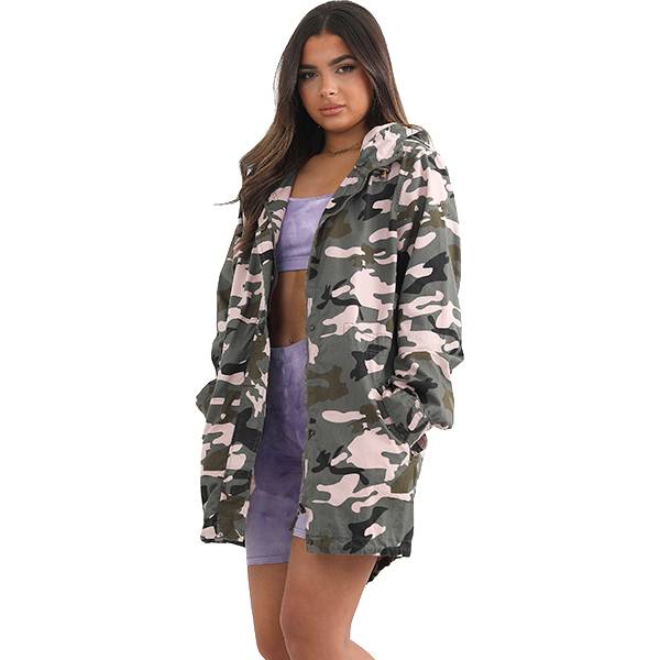 BRAVE SOUL Floral Print Camouflage Damen Parka Jacke LJK-BELGIUMBF