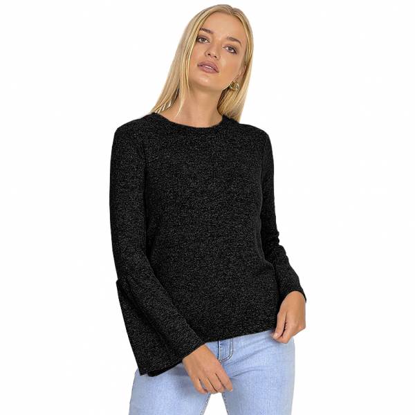 BRAVE SOUL Bella Women Bell Sleeve Long-sleeved Top LLT-481BELLA CHARCOAL