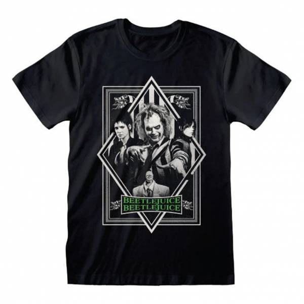 Beetlejuice BW Poster Plain Heren T-shirt BTL08853TSB