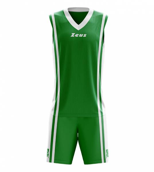 Zeus Kit Bozo Camiseta de baloncesto + Pantalones cortos 2 piezas verde/blanco