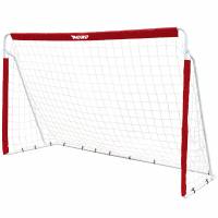 MUWO Fußballtor aus Stahl 240 x 150 cm rot/weiß
