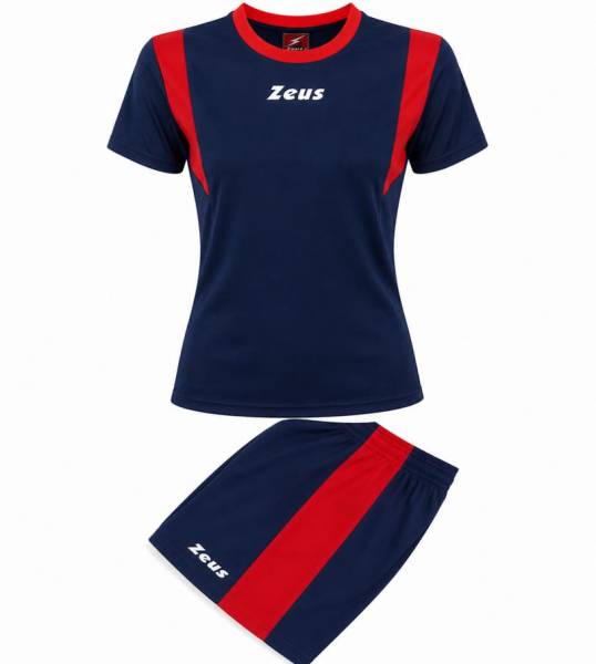 Zeus Kit Milly Damen Sport Trikot + Shorts blu/rosso/bianco